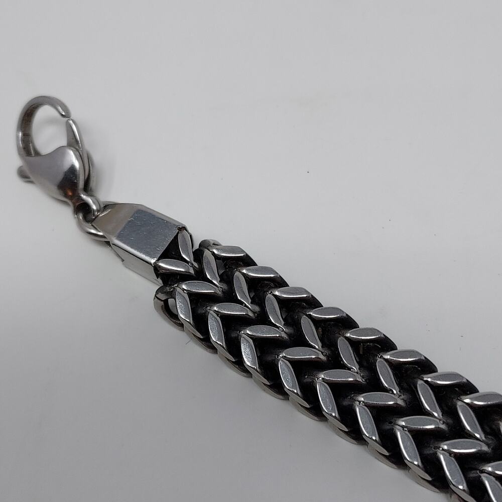 Viking Chain Bracelet Stainless Steel Double Franco .5" Wide 7.5-8" Long Unisex